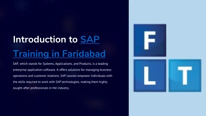 introduction to sap training in faridabad