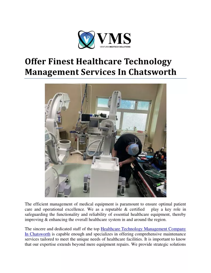 offer finest healthcare technology management