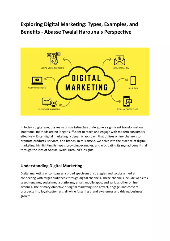 exploring digital marketing types examples