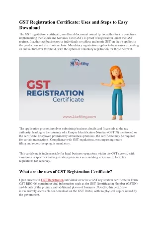 gst registration certificate uses and steps