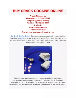 BUY CRACK COCAINE ONLINE