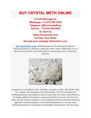 BUY CRYSTAL METH ONLINE