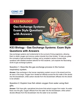Concept Blog_- KS3 Biology - Gas Exchange Systems_ Exam Style Questions with Answers