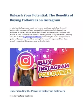 Unleash Your Potential: The Benefits of Buying Followers on Instagram