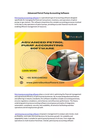 Advanced Petrol Pump Accounting Software