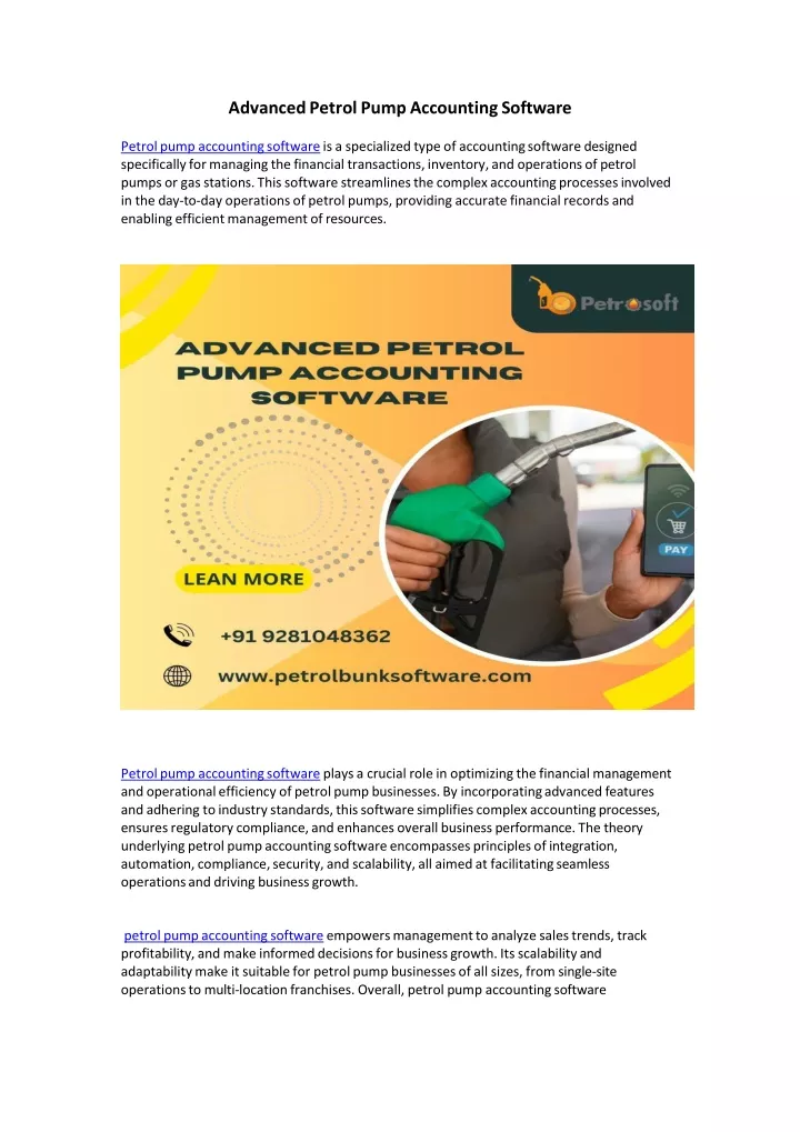 advanced petrol pump accounting software petrol
