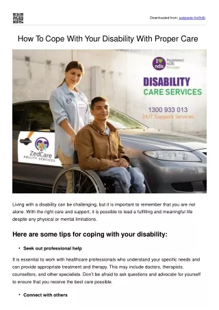 How To Cope With Your Disability With Proper Care
