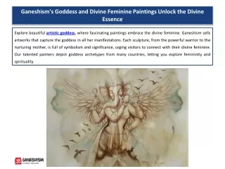Ganeshism's Goddess and Divine Feminine Paintings Unlock the Divine Essence