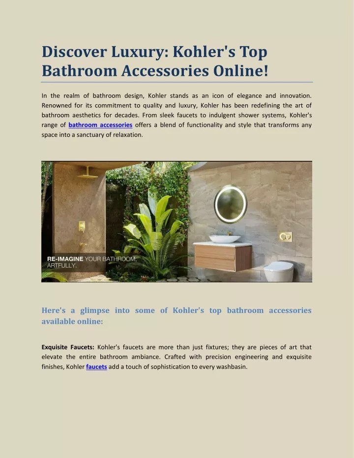 discover luxury kohler s top bathroom accessories