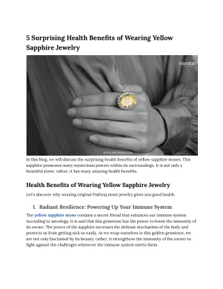 5 Surprising Health Benefits of Wearing Yellow Sapphire Jewelry