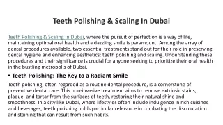 teeth polishing scaling in dubai