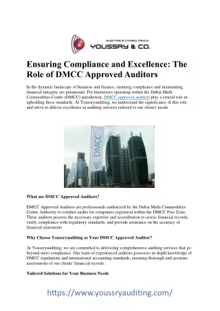 Expert DMCC Approved Auditors for Comprehensive Financial Compliance