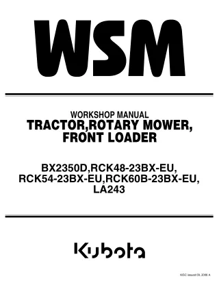 Kubota Rotary Mower Service Repair Manual