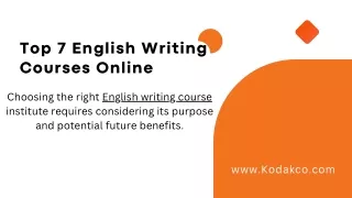 Top 7 English Writing Courses Online