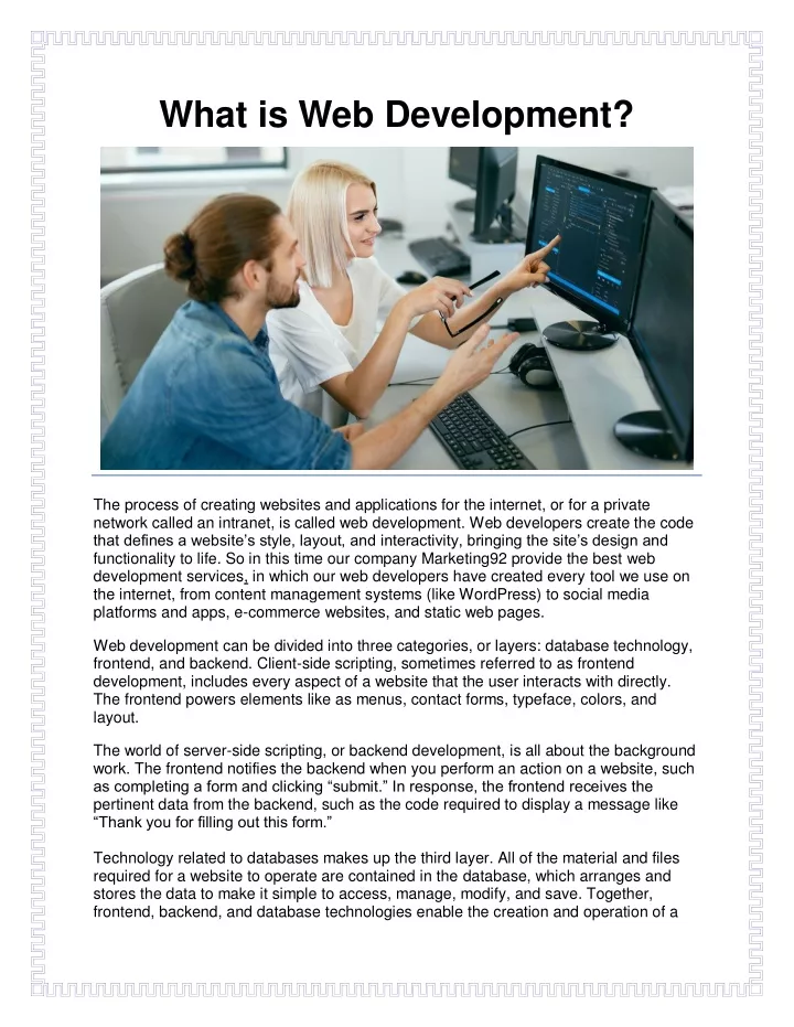 what is web development