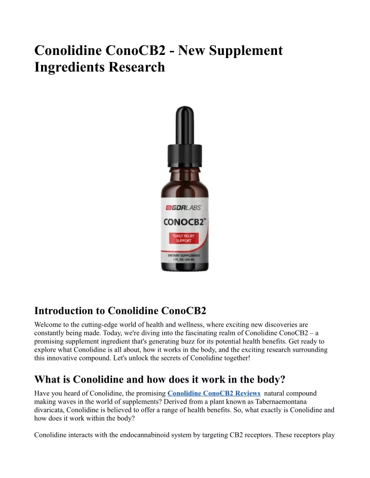 conolidine conocb2 new supplement ingredients
