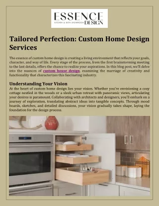 Tailored Perfection: Custom Home Design Services