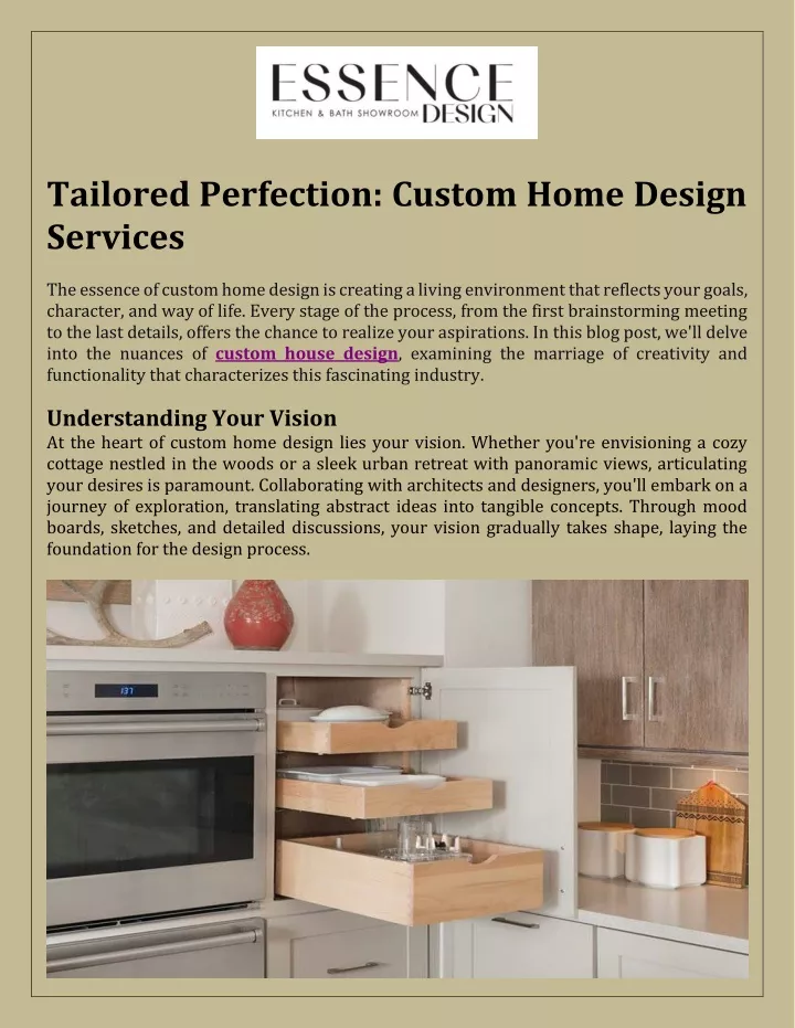 tailored perfection custom home design services