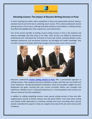 Elevating Careers The Impact of Resume Writing Services in Pune