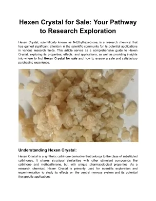 Hexen Crystal for Sale Your Pathway to Research Exploration