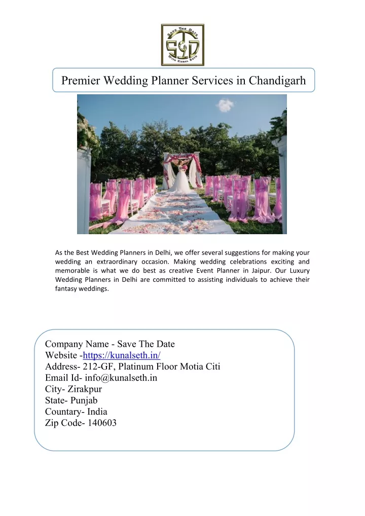 premier wedding planner services in chandigarh