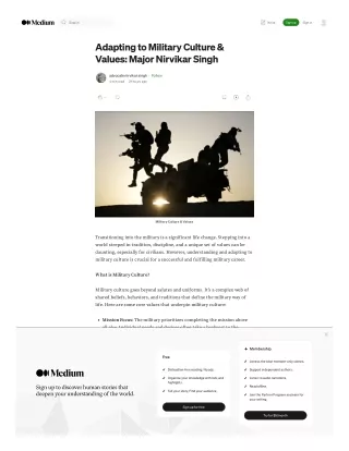 Adapting to Military Culture & Values: Major Nirvikar Singh