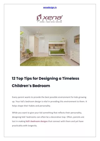 12 Top Tips for Designing a Timeless Children