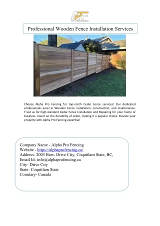 Wooden fence installation