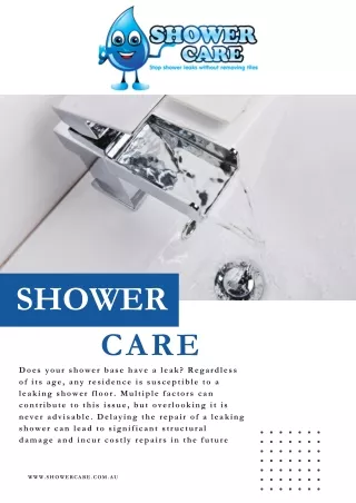 Shower Care : Fix your shower base without removing tiles