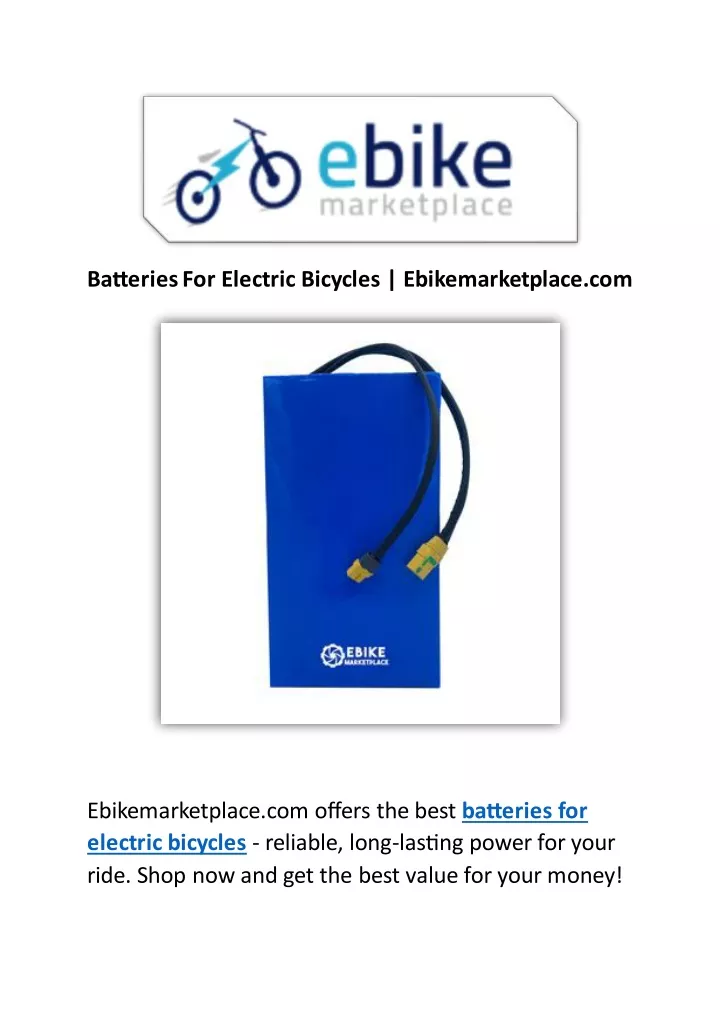 batteries for electric bicycles ebikemarketplace