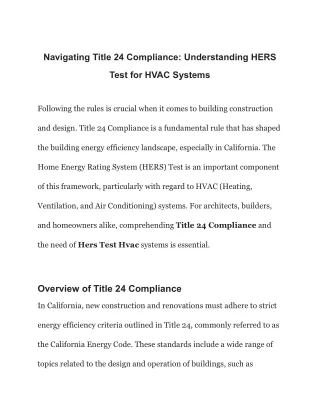 Navigating Title 24 Compliance_ Understanding HERS Test for HVAC Systems