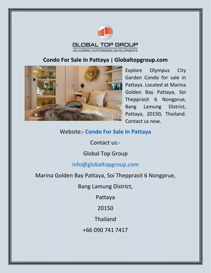 condo for sale in pattaya globaltopgroup com