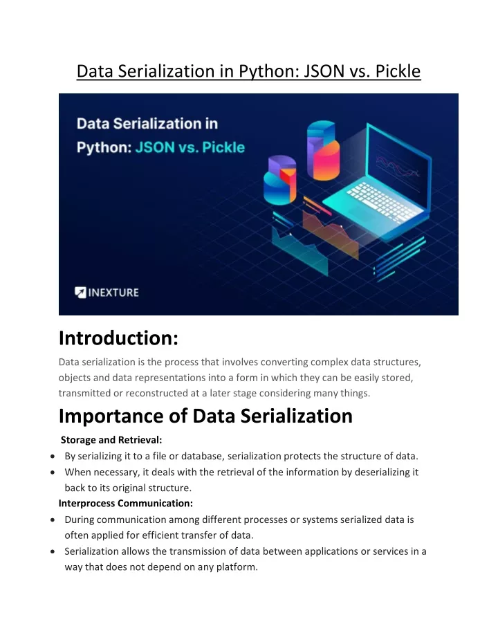 data serialization in python json vs pickle