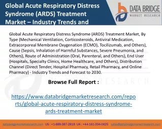 Global Acute Respiratory Distress Syndrome (ARDS) Treatment Market – Industry Trends and Forecast to 2030