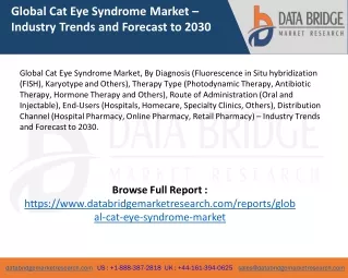 Global Cat Eye Syndrome Market – Industry Trends and Forecast to 2030