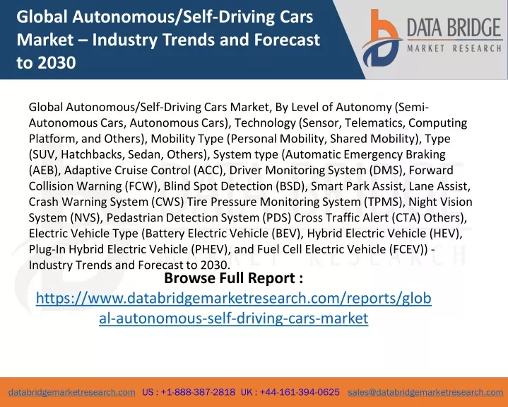 global autonomous self driving cars market