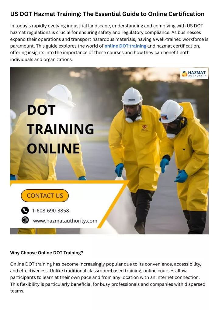 us dot hazmat training the essential guide