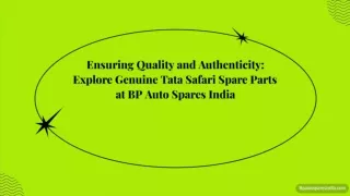 Shop Genuine Tata Safari Spare Parts at Bp Auto Spares India