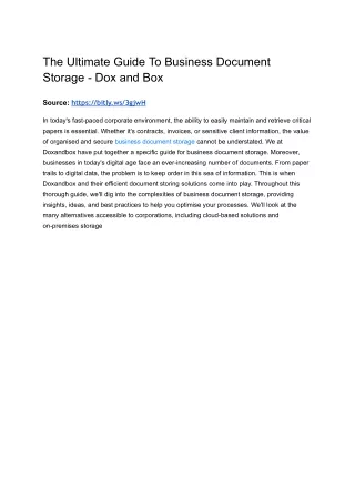 the ultimate guide to business document storage