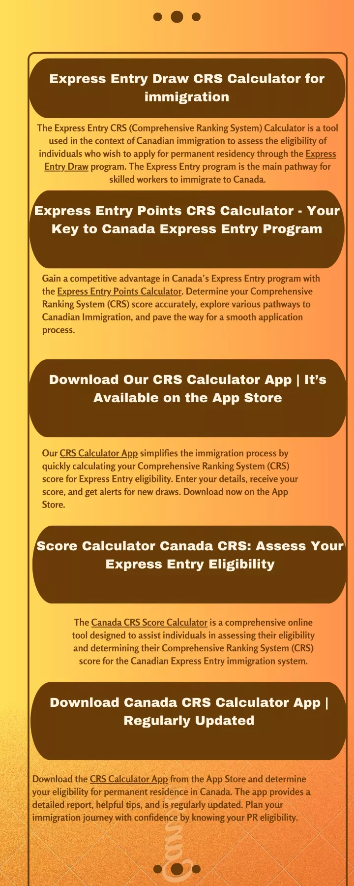 express entry draw crs calculator for immigration