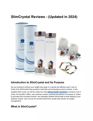 SlimCrystal Reviews - (Updated in 2024)