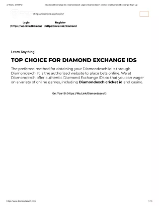 Diamond Exchange Id | Diamond aexch