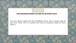 stop quickbooks error 15270 and get an expert s help