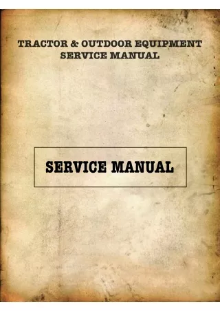 Kubota T1400H Lawn Tractor Service Repair Manual