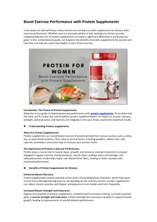 Boost Exercise Performance with Protein Supplements