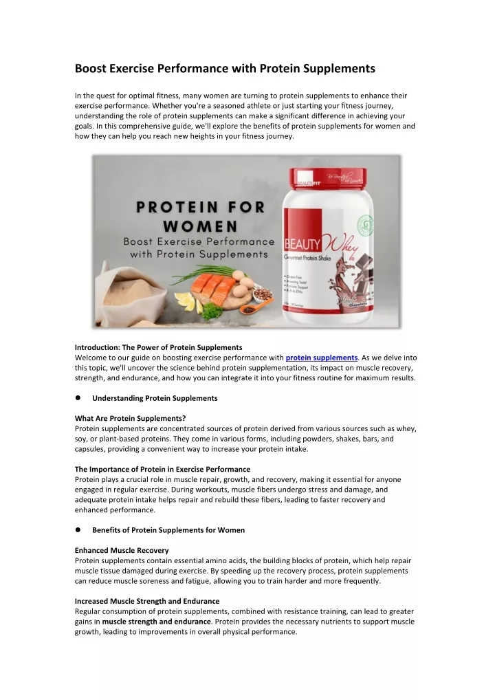 boost exercise performance with protein