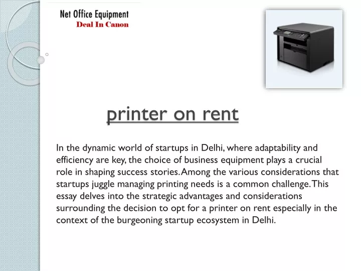 printer on rent