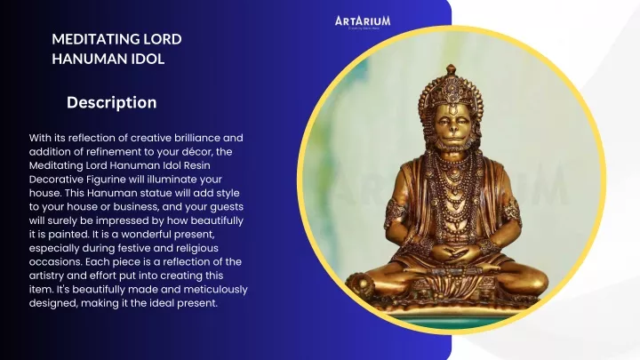 meditating lord hanuman idol