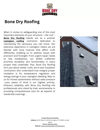 Bone Dry Roofing