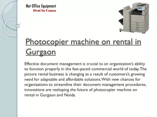 Future of Photocopier Rental Services in Noida and Gurgaon